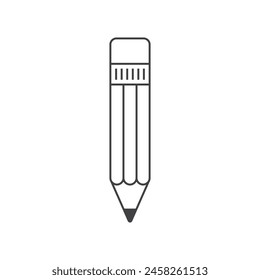 Pencil icon in flat style. Office supplies vector illustration on isolated background. Writing sign business concept.