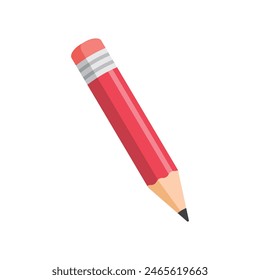 Pencil icon in flat style. Office supplies vector illustration on isolated background. Writing sign business concept.