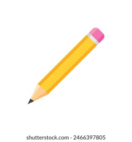 Pencil icon in flat style. Office supplies vector illustration on isolated background. Writing sign business concept.