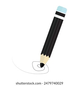 Pencil icon in flat style. Office supplies vector illustration on isolated background. Writing sign business concept.