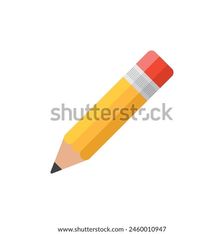 Pencil icon in flat style. Office supplies vector illustration on isolated background. Writing sign business concept.