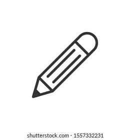 Pencil icon in flat style. Pen vector illustration on white isolated background. Drawing business concept.