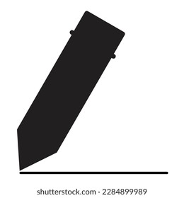 Icono de lápiz, objeto vector de color negro simple de estilo plano. Logo de símbolo para web, aplicación, móvil, diseño, escuela, etiqueta, pegatina, concepto de sello aislado en fondo blanco.