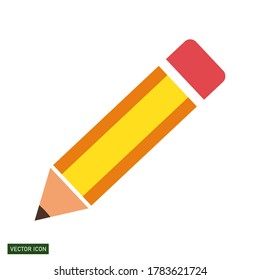 
pencil icon, in a flat style. stationary.