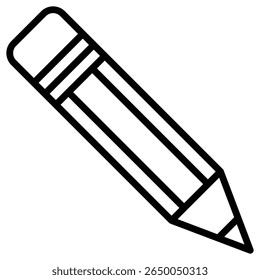 pencil icon flat thin outline art logo