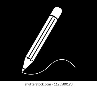 Pencil icon flat trendy