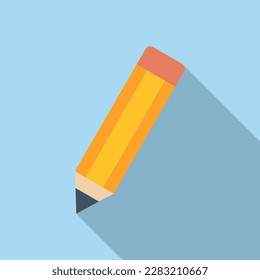 Pencil icon flat vector. Computer interface. Smile pc