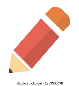 Pencil Icon flat vector illustration logo sign/symbol. For mobile user interface