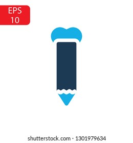 Pencil Icon flat vector illustration logo For mobile user interface - Vector