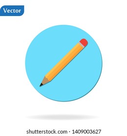 Pencil Icon flat vector illustration logo sign symbol. For mobile user interface eps 10