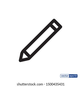 Pencil Icon, flat vector illustration logo sign/symbol.