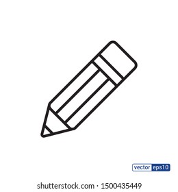 Pencil Icon, flat vector illustration logo sign/symbol.