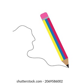 Pencil icon flat vector illustration of a logo sign or symbol. vector design