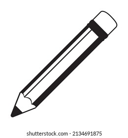 Pencil Icon, flat vector illustration logo sign, symbol. Isolated icon.
