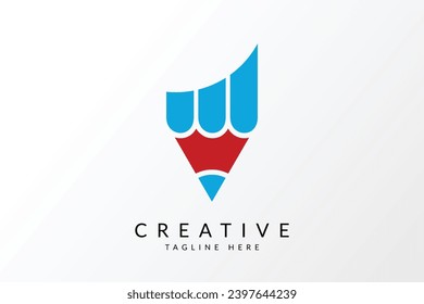 Pencil icon, flat vector illustration logo signsymbol.