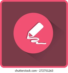 Icono de lápiz. Ilustración vectorial plana