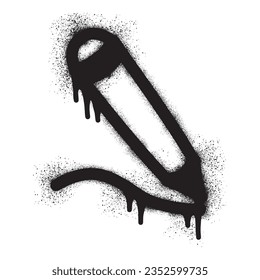 pencil icon graffiti with black spray paint