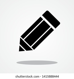 Pencil Icon with Gray Shadow