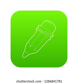 Pencil icon green vector isolated on white background