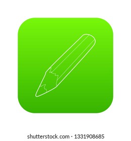 Pencil icon green vector isolated on white background