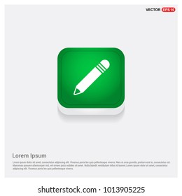Pencil icon Green Web Button