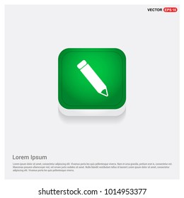 Pencil icon Green Web Button