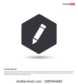 Pencil icon Hexa White Background icon template