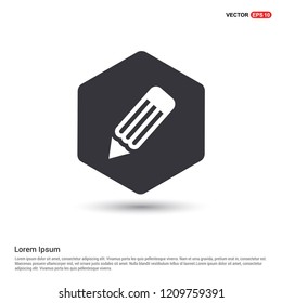 Pencil icon Hexa White Background icon template - Free vector icon