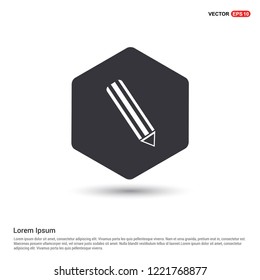 Pencil icon Hexa White Background icon template - Free vector icon