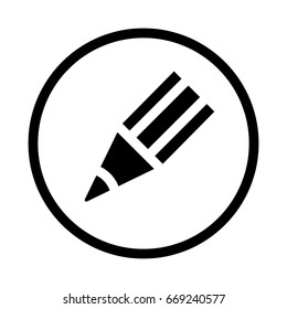 Pencil icon, iconic symbol inside a circle, on white background. Vector Iconic Design.