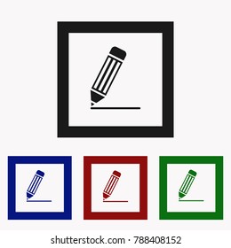 pencil icon illustration isolated in grey vector sign symbol
