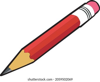 Pencil icon illustration on white background