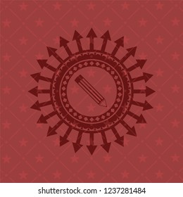 pencil icon inside badge with red background