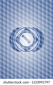 pencil icon inside blue polygonal badge.