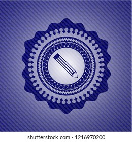 pencil icon inside jean background