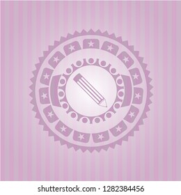 pencil icon inside pink icon or emblem
