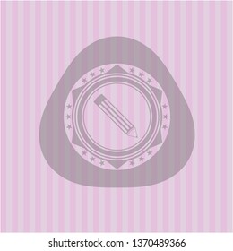 pencil icon inside pink icon or emblem