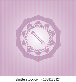 pencil icon inside pink emblem