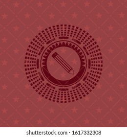 pencil icon inside red icon or emblem
