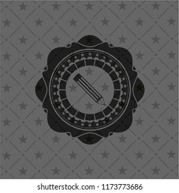pencil icon inside retro style black emblem