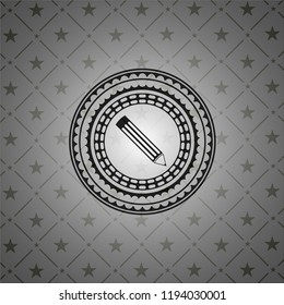 pencil icon inside retro style black emblem