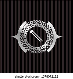pencil icon inside silver badge
