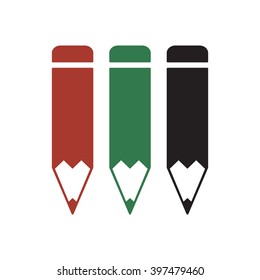 Pencil   icon,  isolated. Flat  design.