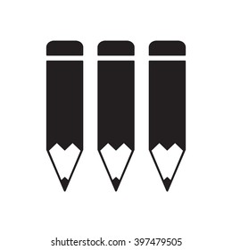 Pencil   icon,  isolated. Flat  design.