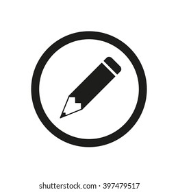 Pencil   icon,  isolated. Flat  design.