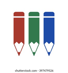 Pencil   icon,  isolated. Flat  design.