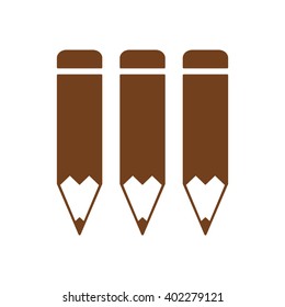 Pencil  icon,  isolated. Flat  design.