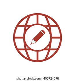 Pencil  icon,  isolated. Flat  design.