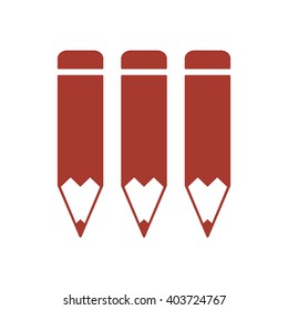 Pencil  icon,  isolated. Flat  design.