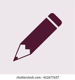 Pencil  icon,  isolated. Flat  design.